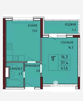 1-к квартира, вторичка, 42м2, 11/17 этаж