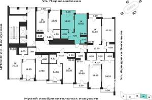 1-к квартира, вторичка, 49м2, 8/9 этаж