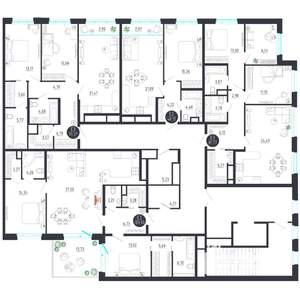 2-к квартира, строящийся дом, 79м2, 2/8 этаж