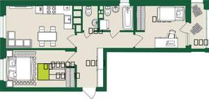 3-к квартира, строящийся дом, 58м2, 7/9 этаж