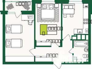 2-к квартира, вторичка, 63м2, 2/9 этаж