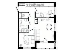 2-к квартира, строящийся дом, 60м2, 20/25 этаж