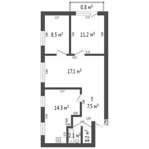 3-к квартира, вторичка, 64м2, 3/5 этаж