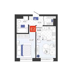 1-к квартира, вторичка, 35м2, 4/19 этаж
