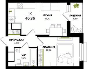 1-к квартира, вторичка, 40м2, 5/25 этаж