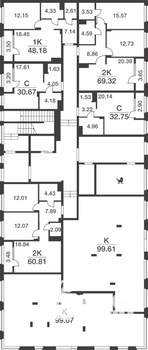 1-к квартира, вторичка, 48м2, 1/9 этаж