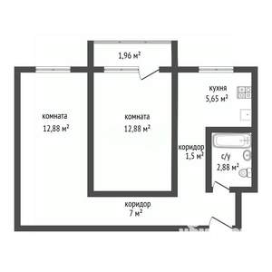 2-к квартира, вторичка, 43м2, 5/5 этаж