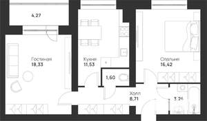 2-к квартира, вторичка, 64м2, 5/5 этаж