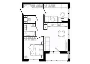 2-к квартира, строящийся дом, 60м2, 22/25 этаж