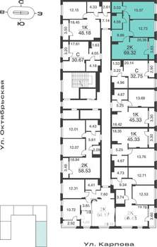 2-к квартира, вторичка, 69м2, 7/9 этаж