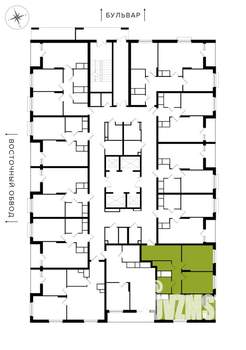 2-к квартира, вторичка, 66м2, 19/25 этаж