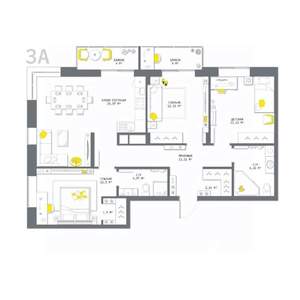 3-к квартира, вторичка, 98м2, 22/25 этаж