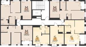 2-к квартира, строящийся дом, 57м2, 5/5 этаж