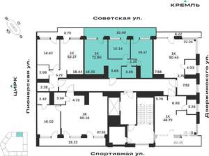 2-к квартира, вторичка, 73м2, 7/10 этаж