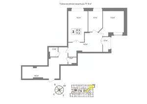 3-к квартира, вторичка, 78м2, 10/11 этаж
