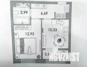 1-к квартира, вторичка, 37м2, 4/8 этаж