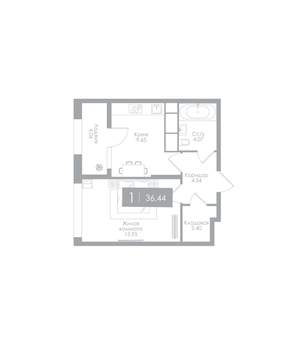 1-к квартира, вторичка, 36м2, 5/25 этаж