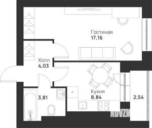 1-к квартира, вторичка, 36м2, 4/5 этаж