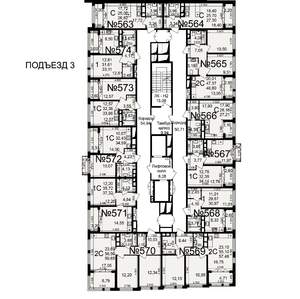 1-к квартира, строящийся дом, 26м2, 15/18 этаж