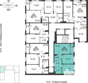 2-к квартира, вторичка, 61м2, 8/9 этаж