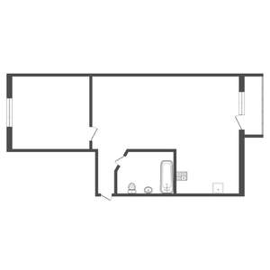 2-к квартира, вторичка, 44м2, 4/5 этаж