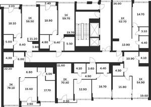 1-к квартира, вторичка, 55м2, 3/9 этаж