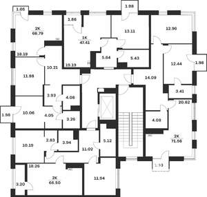 2-к квартира, вторичка, 67м2, 3/4 этаж