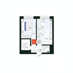 1-к квартира, вторичка, 35м2, 18/19 этаж