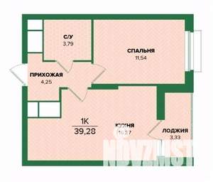 1-к квартира, вторичка, 39м2, 14/25 этаж