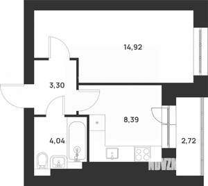 1-к квартира, вторичка, 32м2, 4/5 этаж