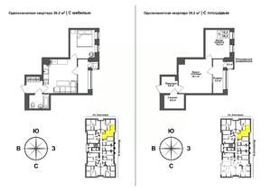 1-к квартира, вторичка, 39м2, 8/13 этаж