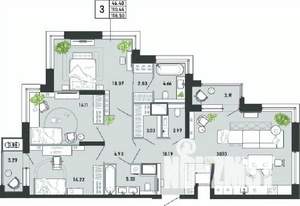 3-к квартира, вторичка, 119м2, 5/21 этаж