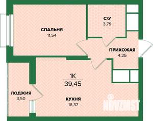 1-к квартира, вторичка, 39м2, 9/25 этаж