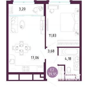 1-к квартира, вторичка, 40м2, 3/10 этаж