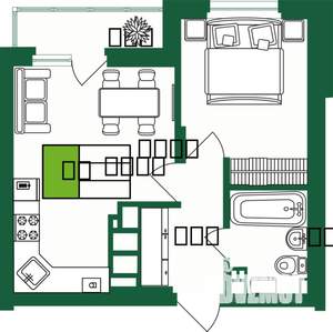 1-к квартира, строящийся дом, 37м2, 2/9 этаж