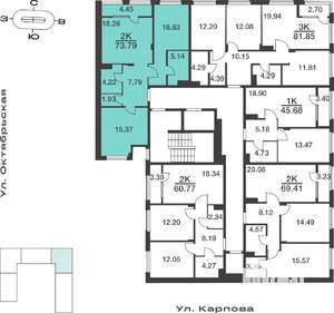 2-к квартира, вторичка, 74м2, 7/9 этаж