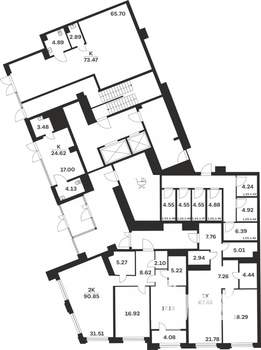 2-к квартира, вторичка, 91м2, 1/10 этаж