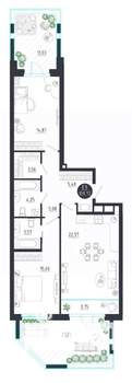 2-к квартира, строящийся дом, 110м2, 1/8 этаж