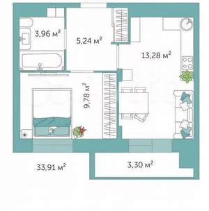 1-к квартира, вторичка, 37м2, 3/5 этаж