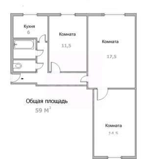 3-к квартира, вторичка, 63м2, 4/9 этаж