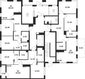2-к квартира, вторичка, 67м2, 1/4 этаж