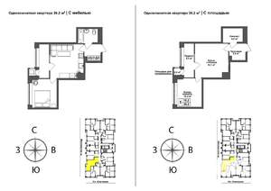 1-к квартира, сданный дом, 38м2, 14/17 этаж