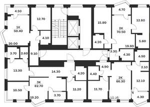 2-к квартира, вторичка, 66м2, 11/24 этаж