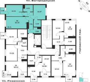 2-к квартира, вторичка, 65м2, 4/4 этаж