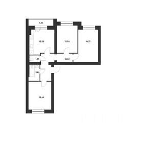 3-к квартира, вторичка, 72м2, 3/5 этаж