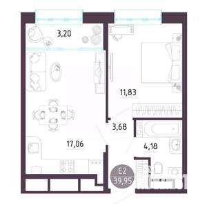 1-к квартира, вторичка, 40м2, 9/10 этаж