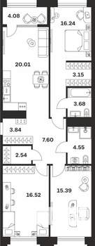 3-к квартира, вторичка, 98м2, 7/10 этаж