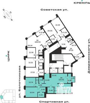3-к квартира, вторичка, 114м2, 6/10 этаж