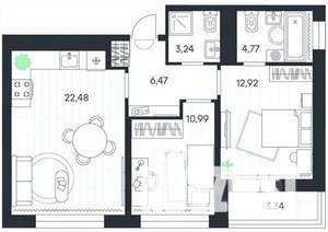 2-к квартира, строящийся дом, 64м2, 14/20 этаж