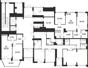 1-к квартира, вторичка, 64м2, 1/9 этаж